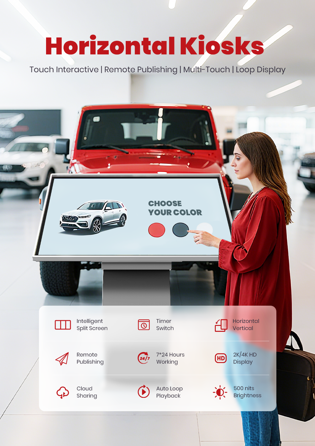 interactive kiosk display features