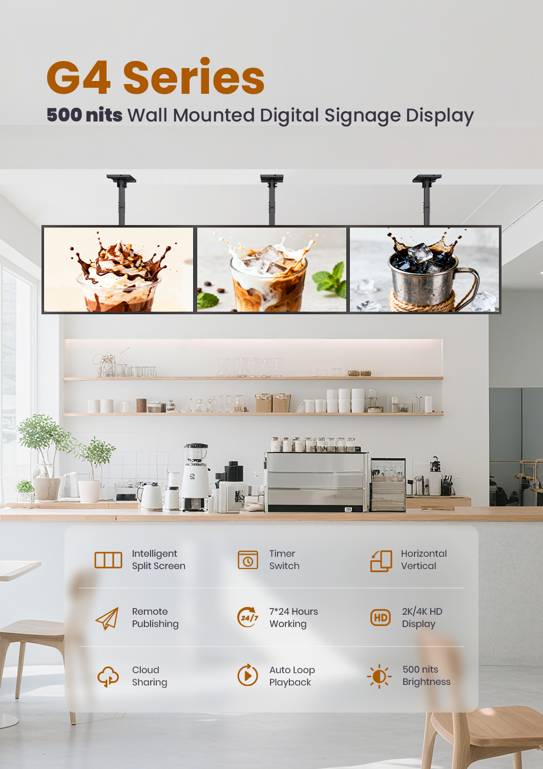 wall-mounted ultra-slim LCD digital signage