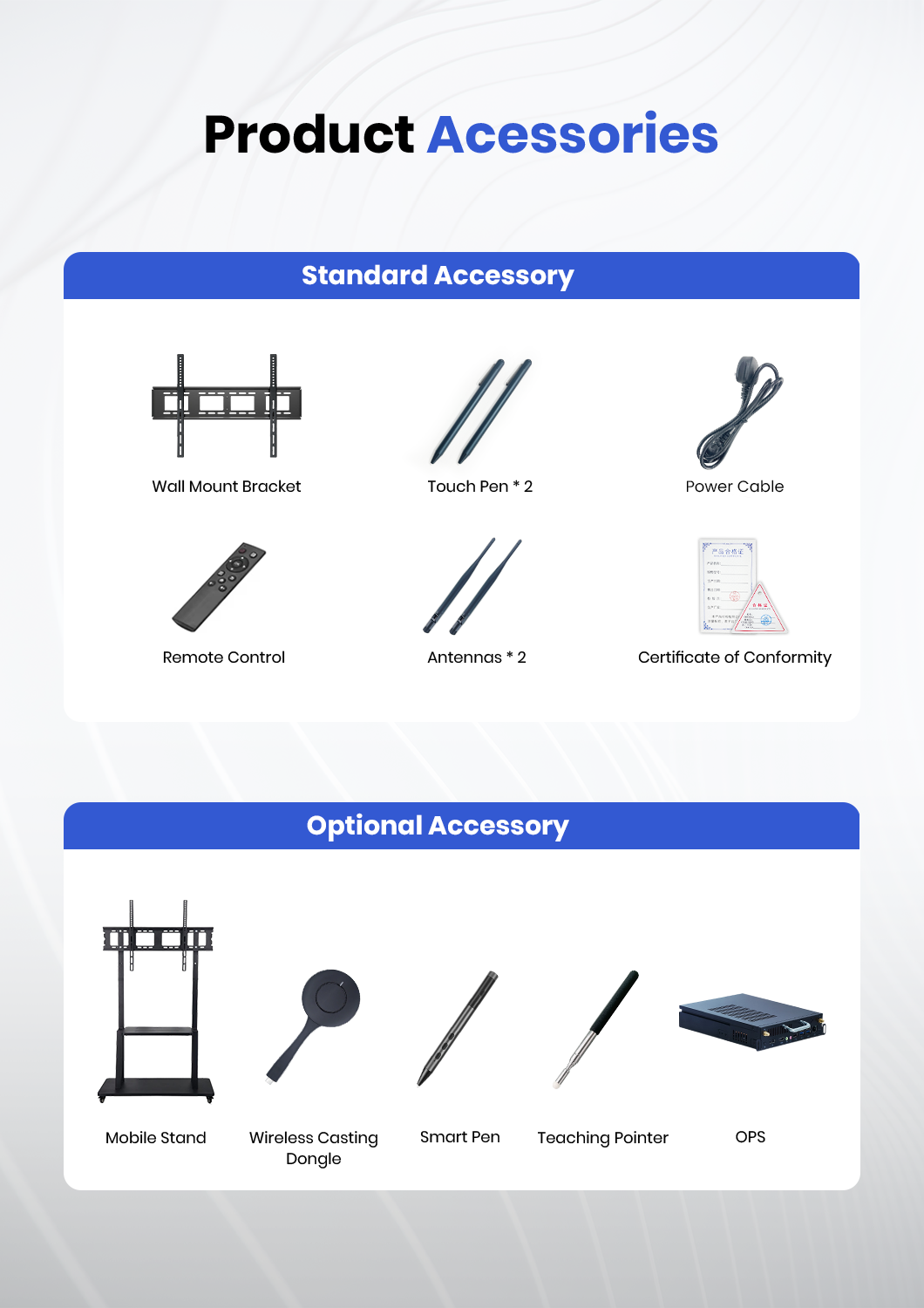 multi-touch interactive whiteboard acessories