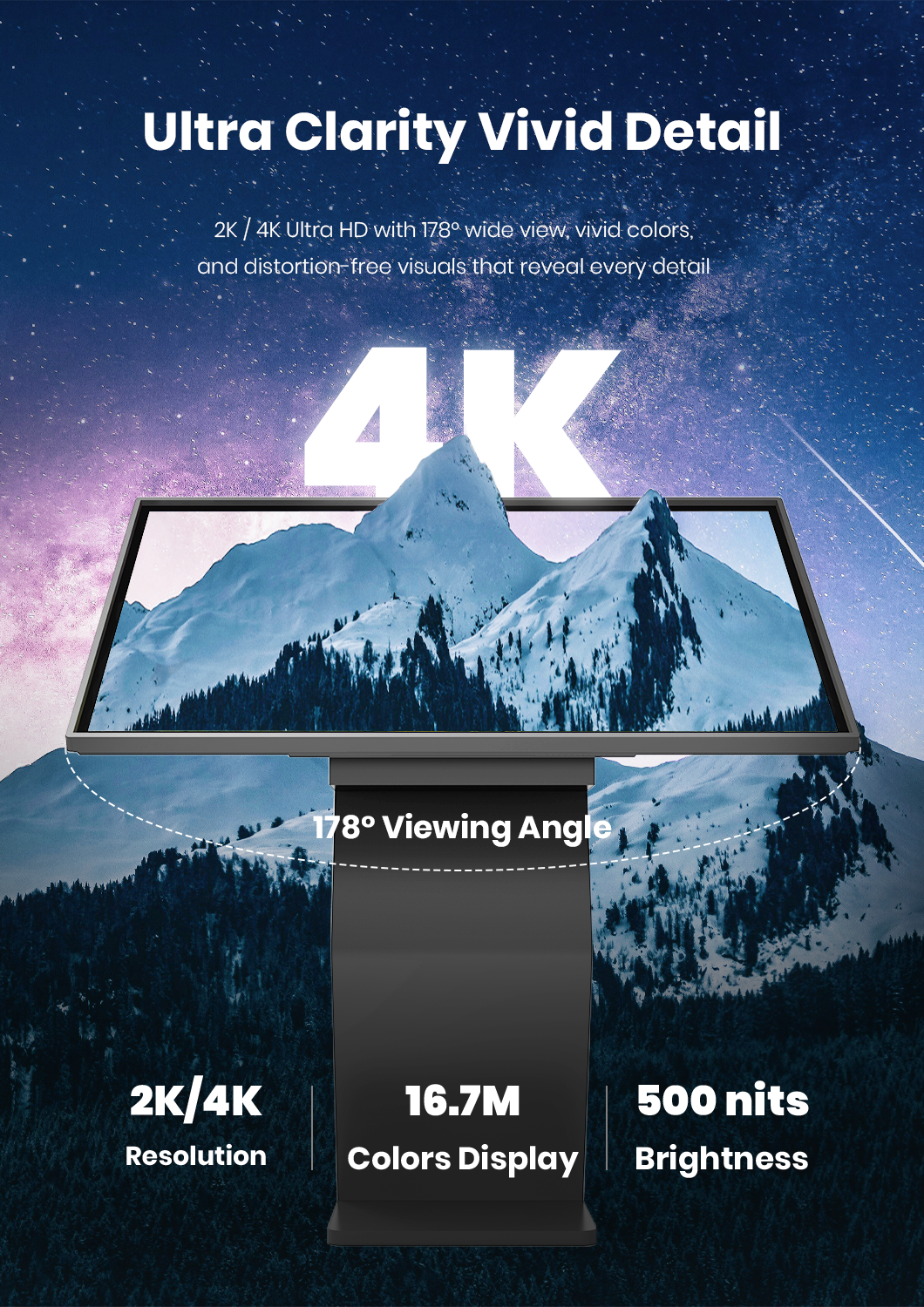 4K interactive kiosk display
