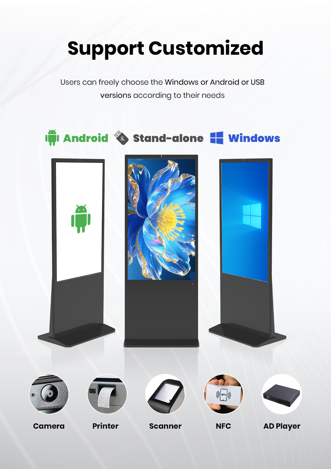 custom floor-standing digital signage