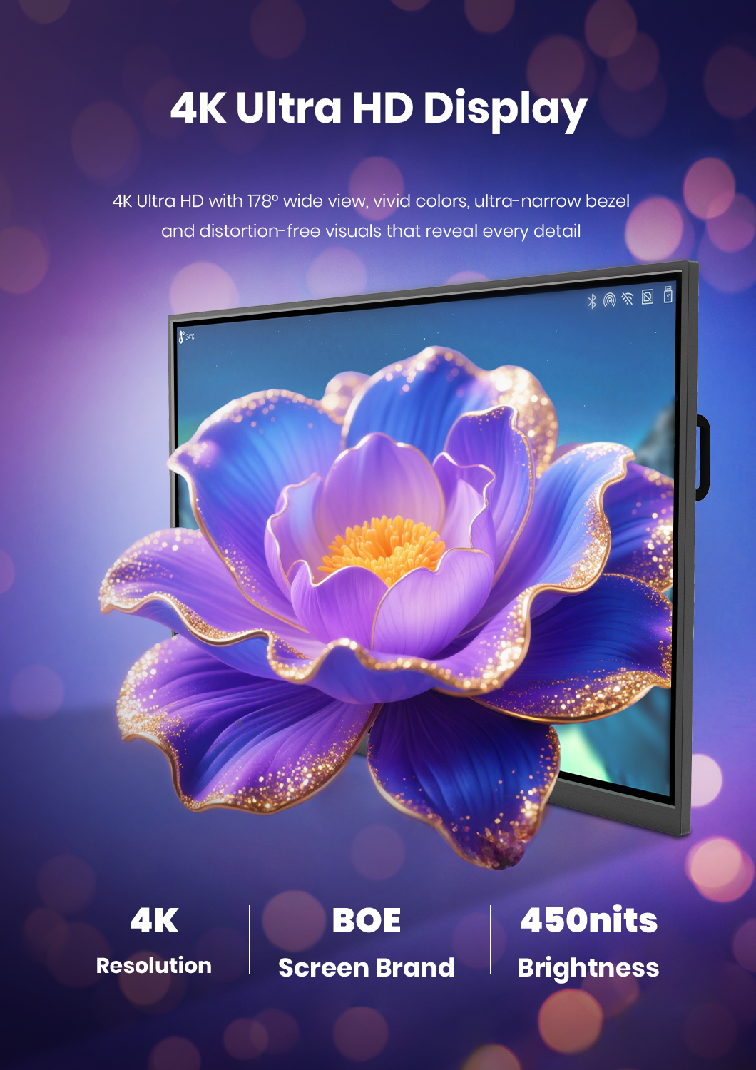 4K ultra HD smart interactive whiteboard