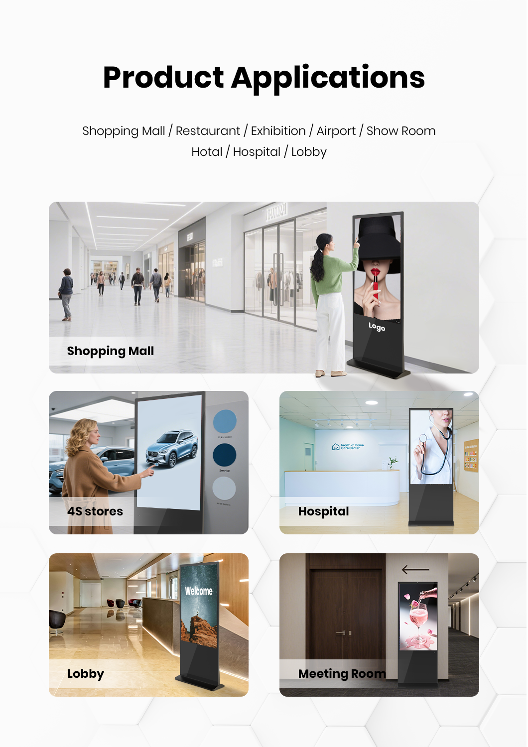 floor-standing digital signage applications