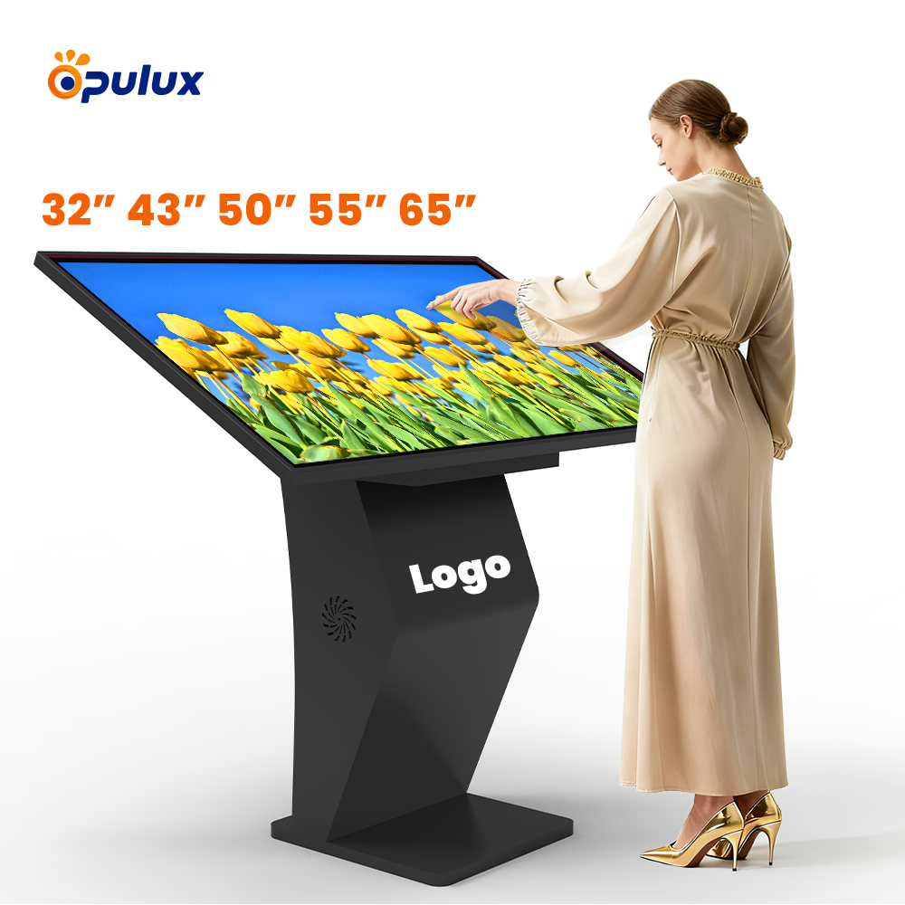 32-65 Inch Interactive Kiosk Display Touch Screen Totem K Stand Floor Standing Retail Store Subway Advertising Display Kiosk with Cms System