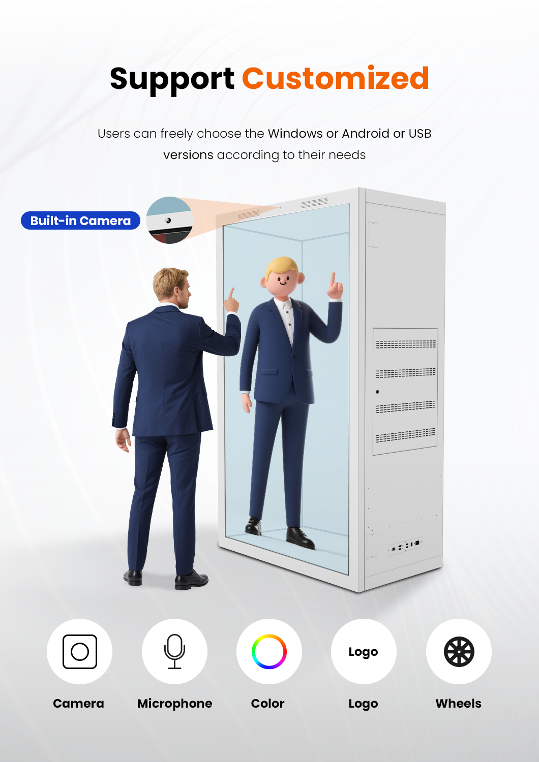 interactive 3D hologram box customized