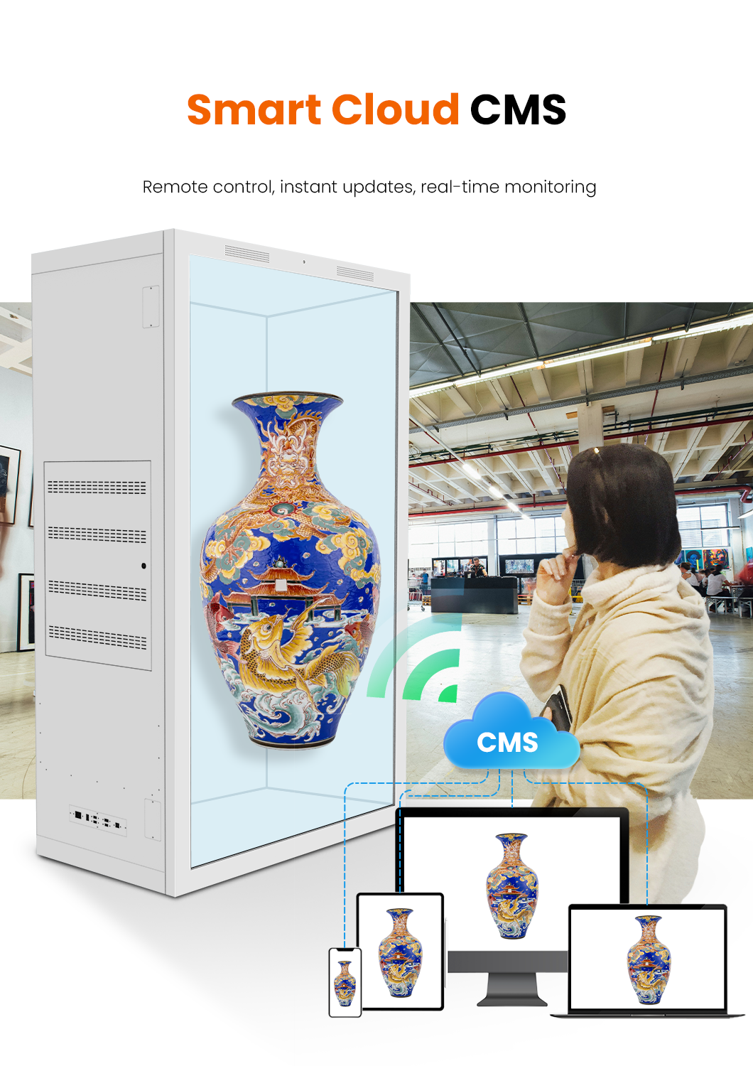 interactive 3D hologram box with smart Cloud CMS