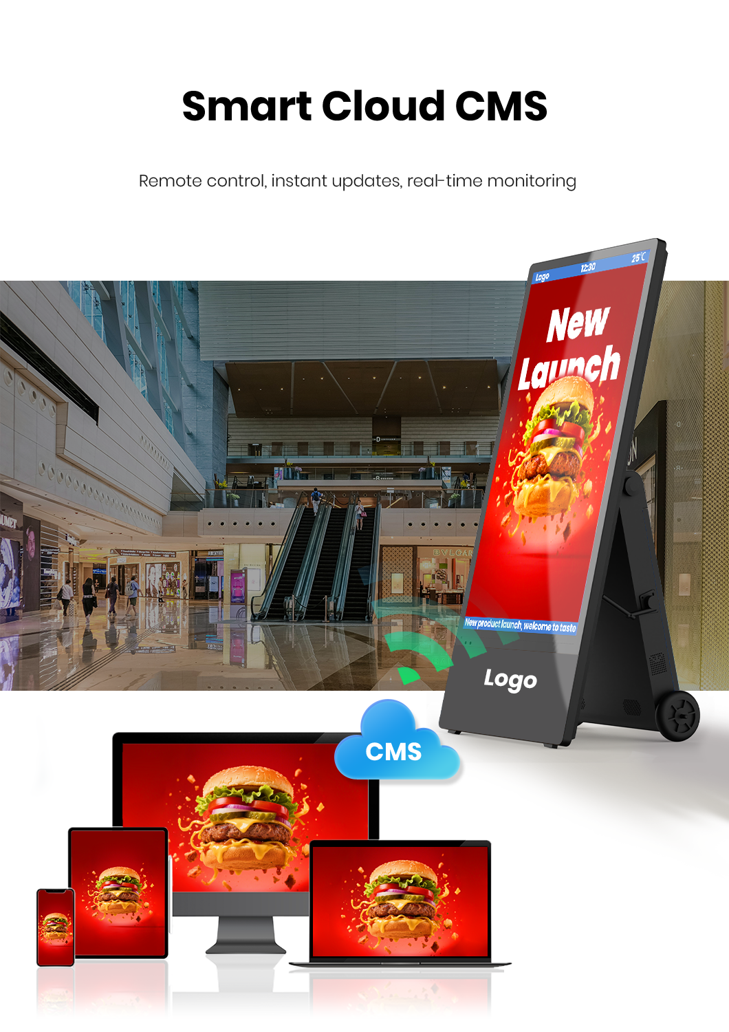 advertising digital poster with smart Cloud CMS
